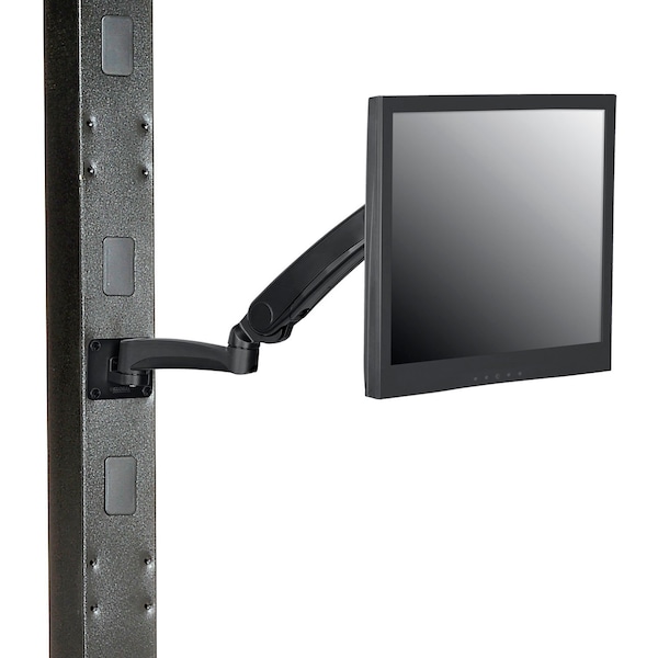 Global Industrial Gas Spring LED or LCD Monitor Arm w/ VESA Plate, Black 436946ABK - main